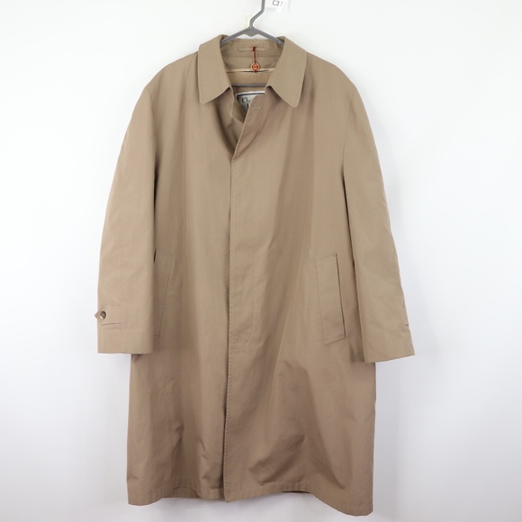 80s Christian Dior Mens 44 Lined Trench Coat Gray